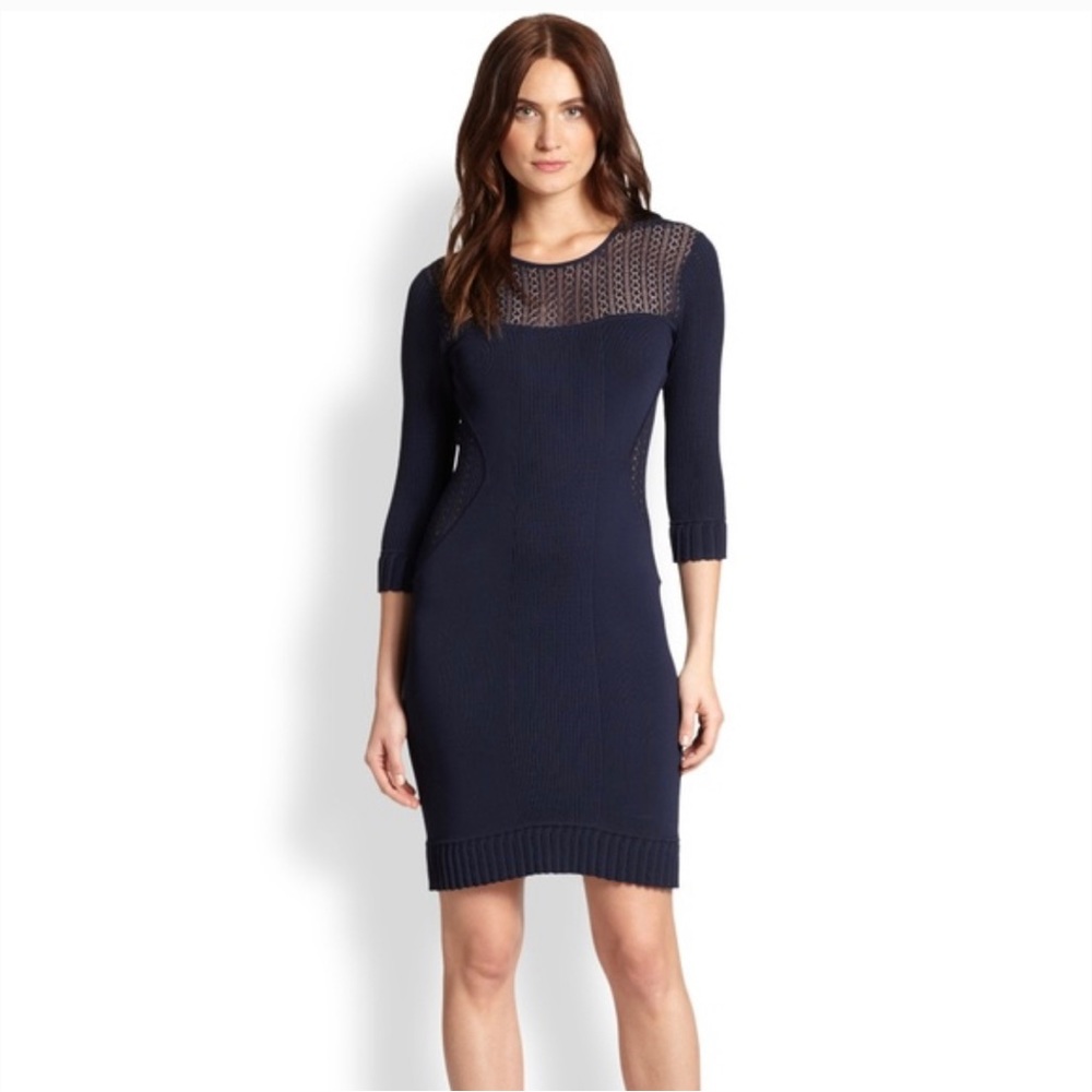 Marchesa Knit Crochet Dress